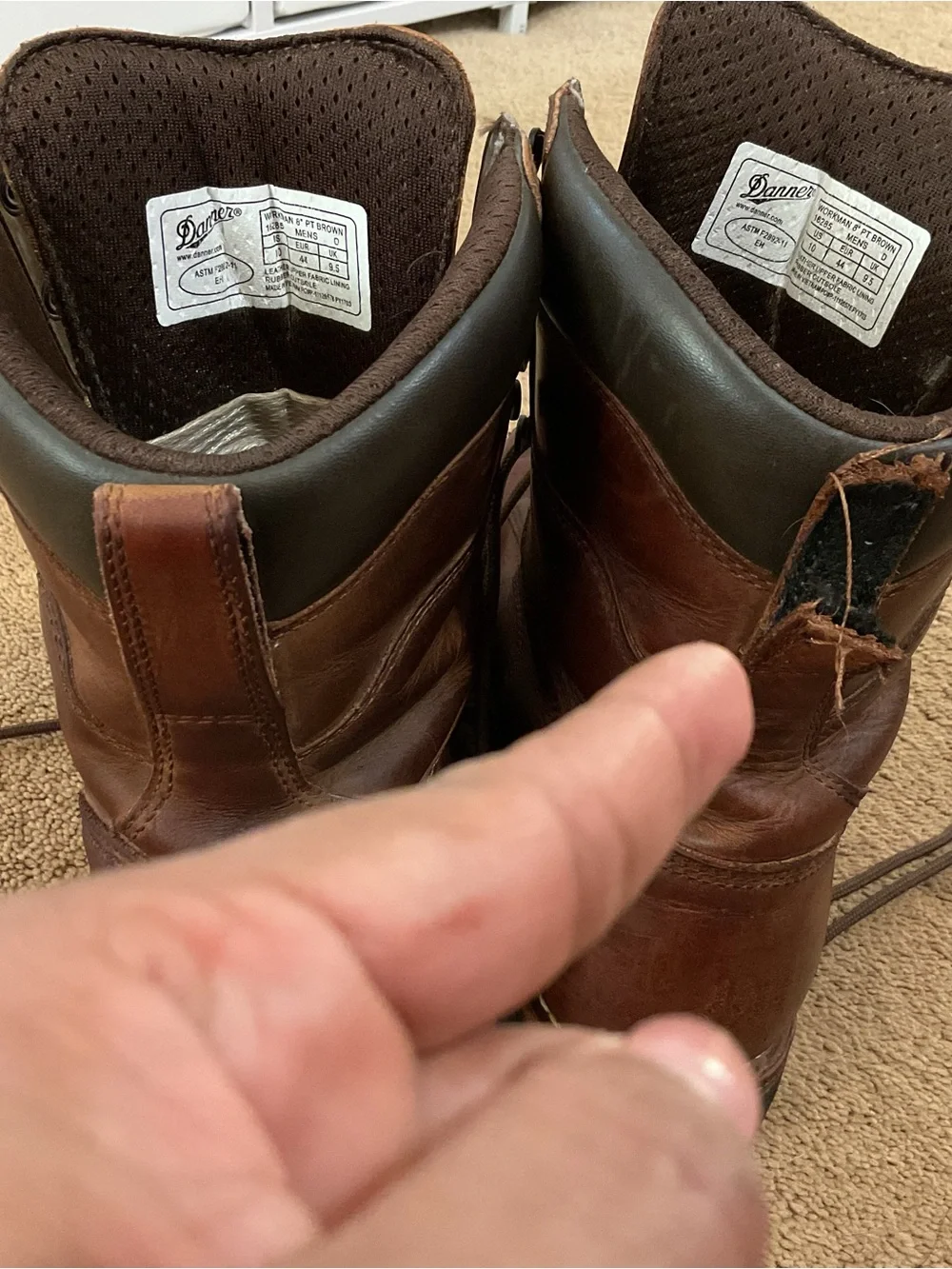 Dingo Men's Brown Leather Lace-Up Work Boots Size 10